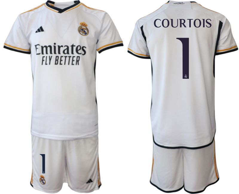 Men 2023-2024 Club Real Madrid home white #1 Soccer Jersey
